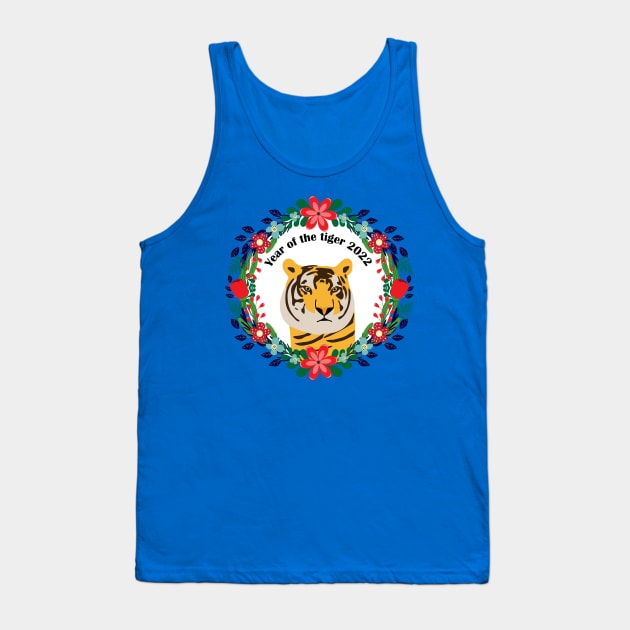 Year of the tiger 2022 - flowers Tank Top by grafart